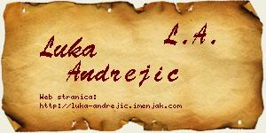 Luka Andrejić vizit kartica